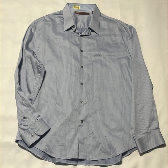 PERRY ELLIS MENS DRESS/CASUAL BLUE SHIRT, SIZE XXL - Picture 2 of 8